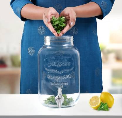 VVSS Glass Water Mason Jar Beer Dispenser 5 L Liquid Dispenser