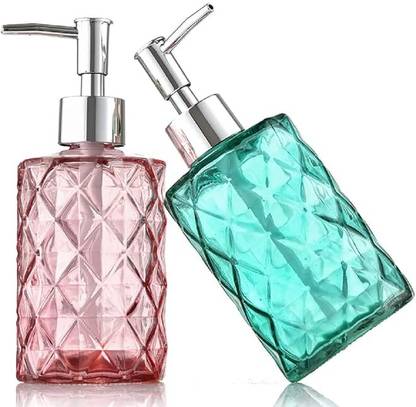 Mygiftingtree Glass Soap Dispenser Pump, Soap Dispenser for Bathroom, Wash Basin 350 L 300 ml Liquid Dispenser