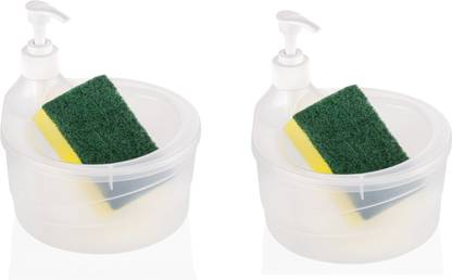 COLOSSAL Double Layer 2 in 1 Liquid soap Dispenser with Pump and Sponge Set of 2|| 250 L Liquid, Gel Dispenser