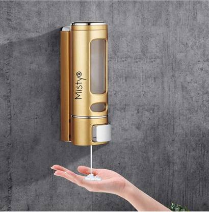 MISTY Golden Soap Dispenser 400 ML 400 ml Soap, Sanitizer Stand, Gel Dispenser
