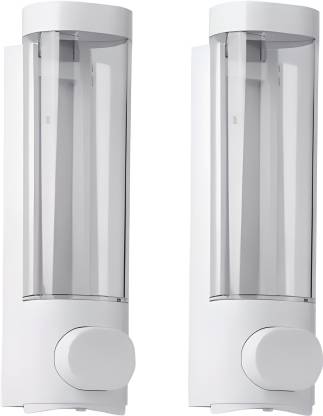 KURIC Liquid Sanitizer Shower Gel Dish Wash Soap Dispenser for Bathroom (Pack of 2) 600 ml Liquid, Conditioner, Foam, Gel, Sanitizer Stand, Shampoo Dispenser