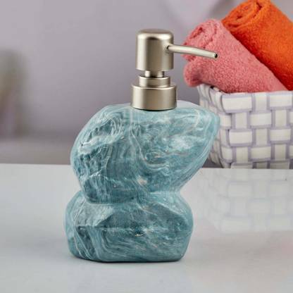Kookee Ceramic Soap Dispenser liquid handwash pump for Bathroom, Set of 1, Blue (7620) 250 ml Conditioner, Lotion, Shampoo, Soap, Foam, Liquid, Gel, Sanitizer Stand Dispenser