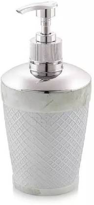 Liza Darwin Chrome Plated Plastic Liquid Soap Dispenser,WHITE 500 ml Soap, Shampoo, Sanitizer Stand, Gel, Liquid, Lotion, Foam, Conditioner Dispenser