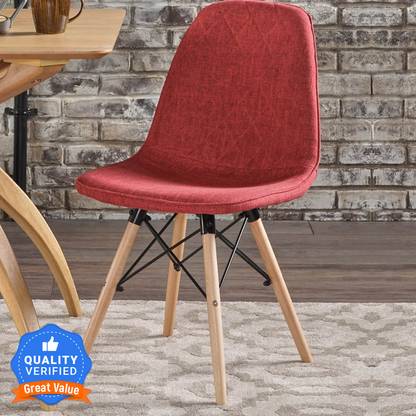 Flipkart Perfect Homes Callay Mid Century Eiffel Iconic Chair in Red Fabric Colour Fabric Living Room Chair