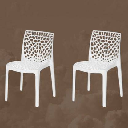 ThivenElite 1st Quality Plastic Web Chair Pack of 2 Plastic Living Room Chair