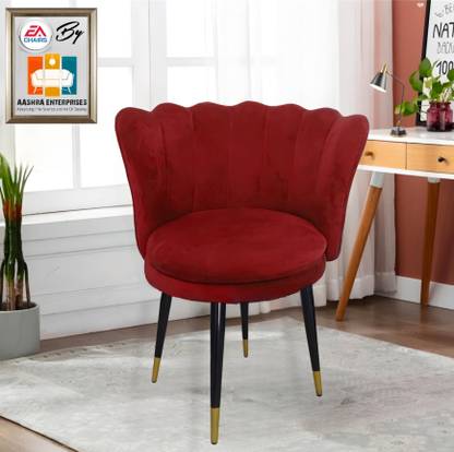 AASHRA ENTERPRISES E.A Flower Chair with legs Modern Leisure Velvet Upholstered Shell Ergonomic Fabric Living Room Chair