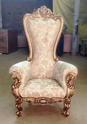 Soul Light Art Wood Carving Arm Chair High Back Throne Gold Leaf || Gold Solid Wood Living Room Chair