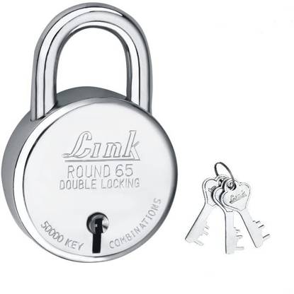 LINK LOCK LINK 65mm New Round | 3 Keys | Hardened Shakle | -Tech 3 Keys | Padlock