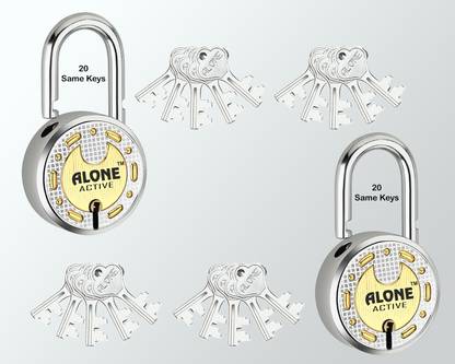 alone Round 65mm 20 Same Keys 2 Padlocks for home door gate shutter Brass Combination Padlock