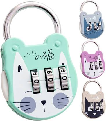 GVJ TRADERS 3 Digit Combinations Padlock | Mini Zinc Alloy Resettable | Lock Combination Lock
