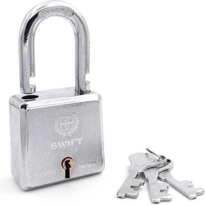 HARRISON SWIFT ( Hardened ) -Steel Square Padlock (7 Levers) with 3 No. Keys - 60 MM Padlock