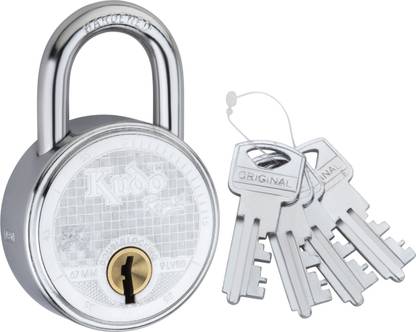 alone Kudo Rapid 67mm Push Locking for Home Gate & Shop,4 Keys D/L Padock (Chrome) Padlock