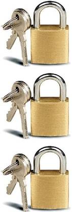 Eagean 3 Pack Mini Locks with Keys for Luggage, Backpacks, Copper Tiny Padlocks (25mm) Lock