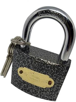 Shyam Sarowar Black Heavy Duty IRON Padlock Size -50mm, Color -Black Lock