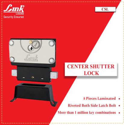 Link Centre Shutter Lock | 3 Hi-Tech Nickle Silver Keys | 1 Lock | Made in India Lock