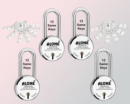 alone Round 50mm Long Neck 12 Same Keys 4 Padlocks for home door gate shutter shop Padlock