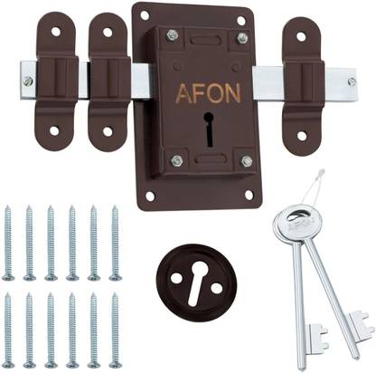 AFON 10 Chal Door Lock with 2 Keys Operated from Both Side of The Door, (P.C FINISH) Lock