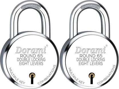 Indora Round 65mm Steel Lock Double Locking 8 Steel Lever T65.69 Padlock