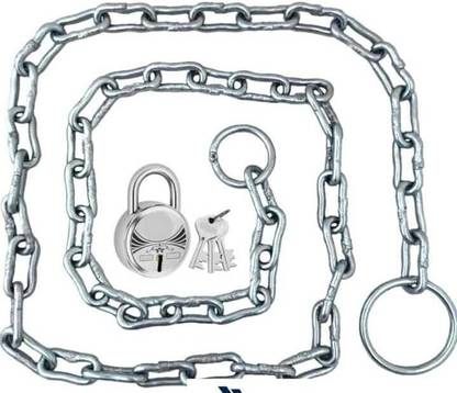 jalaram Metal Lock Chain 6 feet with 45 mm Lock Gate,Luggage, Cycle, Bike Multipurpose Lock