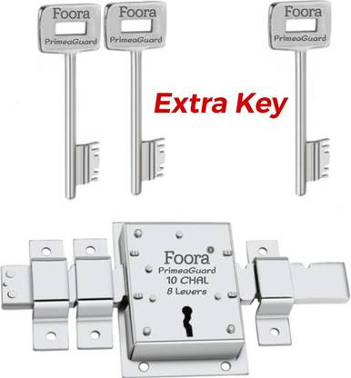 Foora PrimeGuard 10 Chal with Extra Key, 8 Lever, Operate Both Side Export in Canada. Padlock