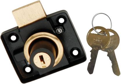 SSCO Black Multipurpose Drawer Lock with 2 Reversible Key Pack of 1 Lock