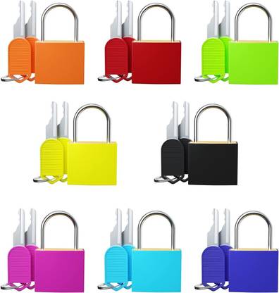 Eagean 8 Pcs Small Locks with Keys, Multicolor Luggage Locks Padlock
