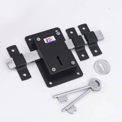 RTC प्लस 10 Chal Key Door Lock (BLACK, Painted Finish) ताला