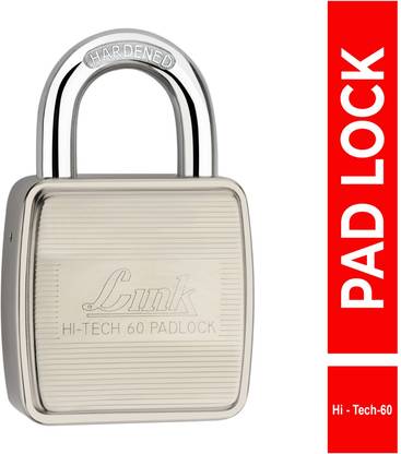 Link Hi-Tech 60mm Lock | Stainless Steel Body | Hardened Shackle | Made in India Padlock