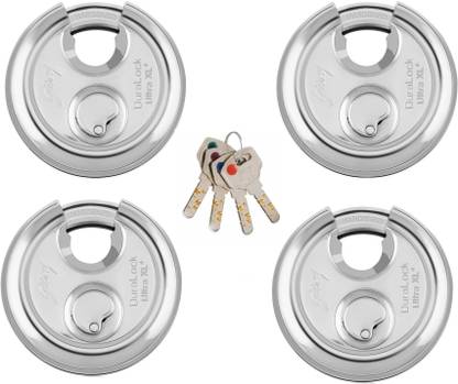 Godrej DURALOCK ULTRA XL+ 90MM (PACK OF 4) WITH 4 COMMON KEYS Padlock