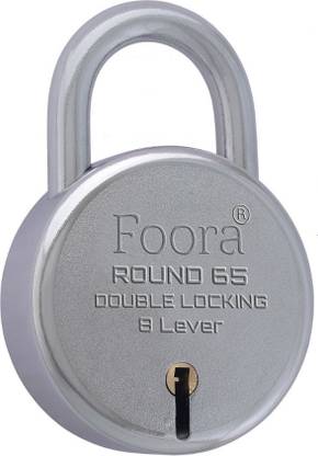 Foora Round 65mm padlock and 1 key chain Double locking Apartment hostel (with 3 Keys) Padlock