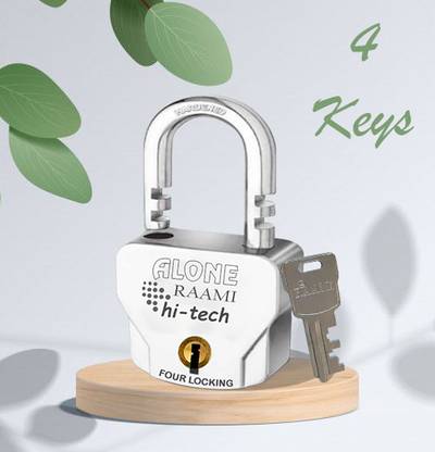 Fithome Alone Raami Atoot 70MM Lock for Home Gate Shop Shutter Door, 4 Locking Feature, Padlock