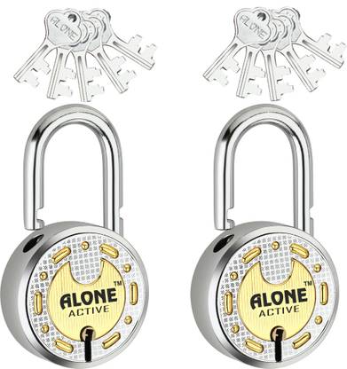 Fithome Alone Active Round 65mm Lock for Home Gate Shop Shutter, D/L 5 Keys (pack of 2) Padlock