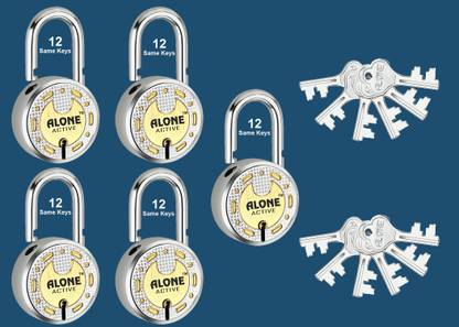 alone Round 65mm 12 Same Keys 5 Padlocks for home door gate shutter Brass Combination Padlock