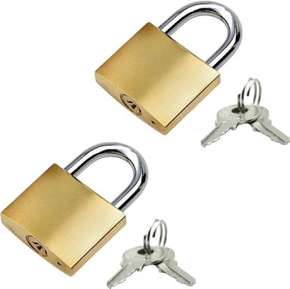 TruVeli Premium Solid Imitation 20 mm Copper Mini Lock with 2 Additional keys - 2 Pcs Lock
