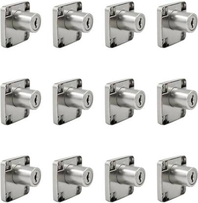 Link 709 Multipurpose Furniture Lock for Drawer, Cabinets (12Pc) (Nickle finish) Padlock