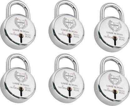 HARRISON 0643 J Supreme Round 65mm BCP Padlock with 6 Lever (Pack of 6) Padlock