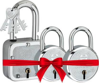 HARRISONLOCK Harrison Lock for Combo Pack Buy 1 Get 2 Free With 4 Keys Padlock Padlock