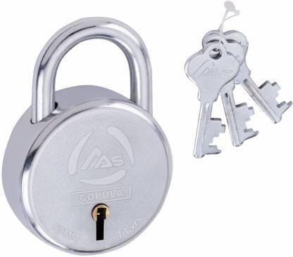 AAS COPULA Round lock 7 Lever 60 mm 3 Keys for Main Door Lock for Home, Shop Pack of 1 Padlock