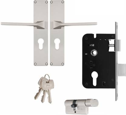 Godrej NEH 16-200 mm Door Handle with 1CK Satin Steel Set (5992) Lock