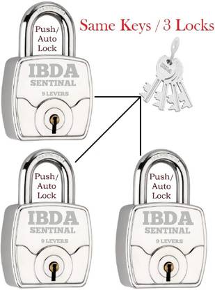 IBDA 3 same key lock|3 lock with common key|multiple lock with single key|steel body Padlock