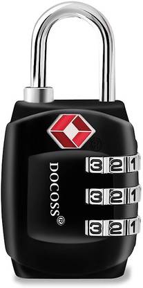 DOCOSS Set of 1-331-Black Metal TSA Lock/Number Lock for Luggage Password Travel Lock Combination Lock