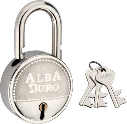 ALBA Duro Chrome Double locking with 3 Milled Keys Rust Proof Mechanism Lock, 65 mm Padlock