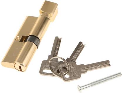 Calandis 90mm Cylinder Lock with Thumb Turn Zinc Alloy Body Brushed Finish Lock Core Wheel Lock