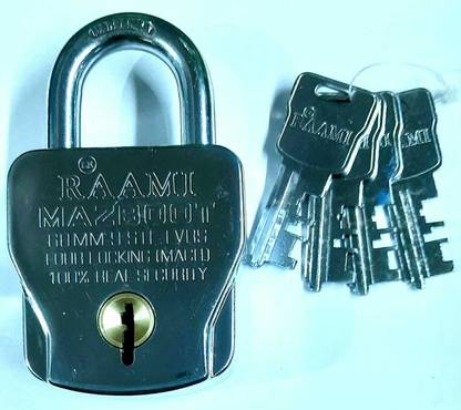 alone Raami Atoot 70MM Lock for Home & Shop Door with 4 keys & 4 Locking Feature Padlock