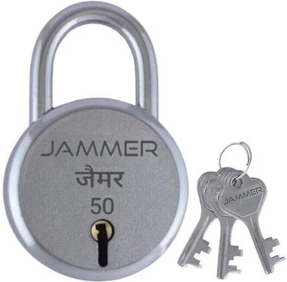 Foora Jammer JAMMER 50mm Small Round Lock with 3 Keys, 6 Lever, Heavy-Duty Iron Body Padlock