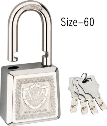 ALBA Armor Hi-Tech Pad with 4 Brass Ultra Keys Rust Proof Mechanism ,60 mm Padlock