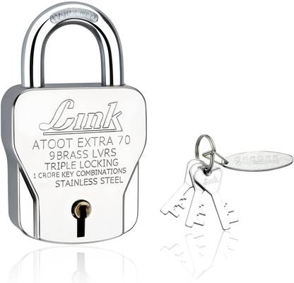 LINK LOCK LINK ATOOT EXTRA 70MM | STAINLESS STEEL | TRIPLE LOCKING MECHANISM | 3 KEYS | Padlock