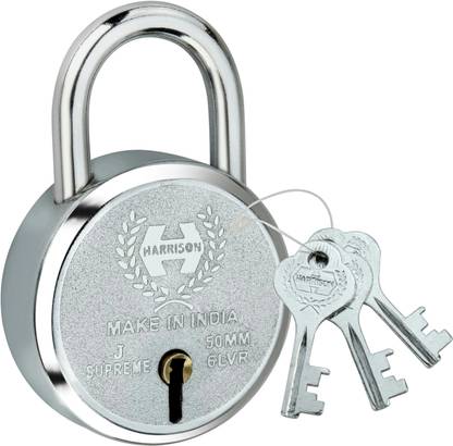 HARRISONLOCK Round Padlock 50mm 6 Lever With 3 Keys J-SUPREME-0656/ Mild Steel Material Padlock