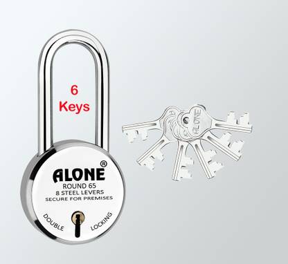 alone Round 65mm Long Neck 6 Keys 1 Padlock for home door gate shutter shop Padlock