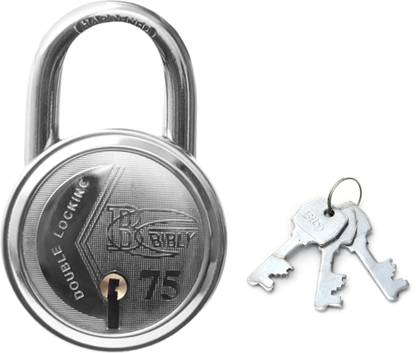 BABLI INDUSTRY Pad Lock-FANCY ROUND 75 MM PADLOCK WITH 3 KEYS Padlock